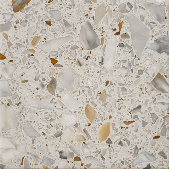 Amber inorganic terrazzo