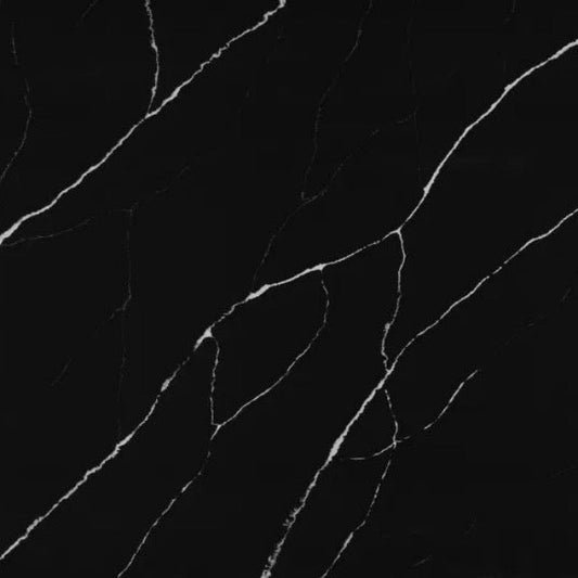 Misty Black Quartz Slab - Premium Matte Finish Quartz from Macheng, Hubei, China | Modern & Luxury Design for Kitchen Countertop