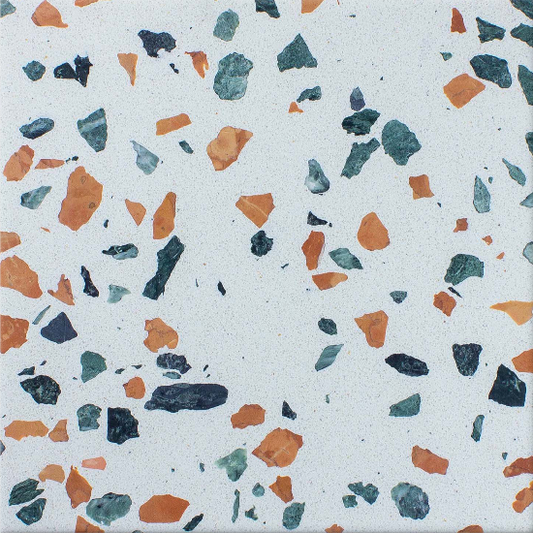 Ocean blue inorganic terrazzo