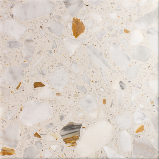 Pink gold inorganic terrazzo