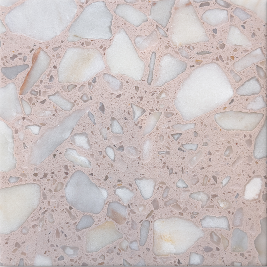 Pink inorganic terrazzo